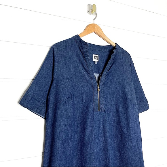 Anne Klein Women’s Zipper Denim Shift Dress Plus Size 1X - Picture 3 of 10